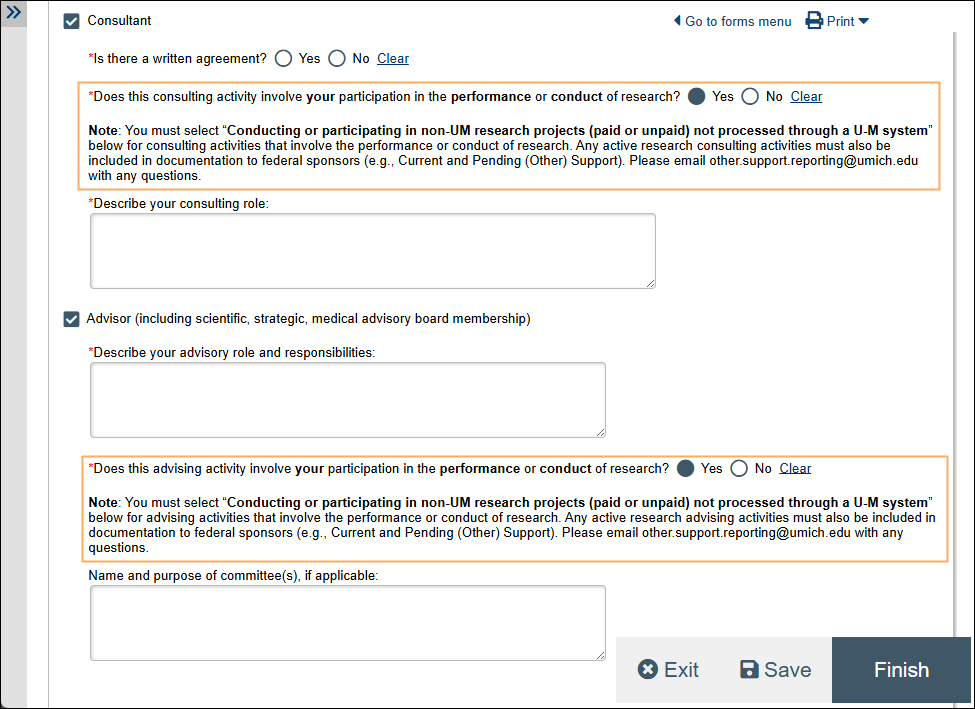 Disclosure Questions Form