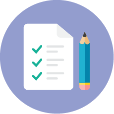 A completed checklist next to a pencil