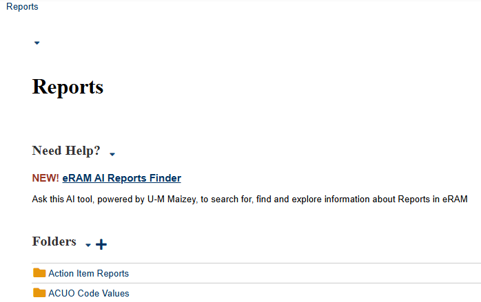 Reports tab Need Help section
