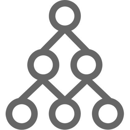 Six connected nodes arranged in a tree diagram